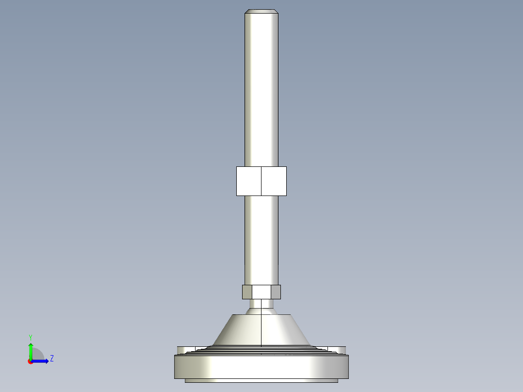 水平調整腳座(SUS製)LVF125-SUS-3D多系列多零件图纸模型左视图