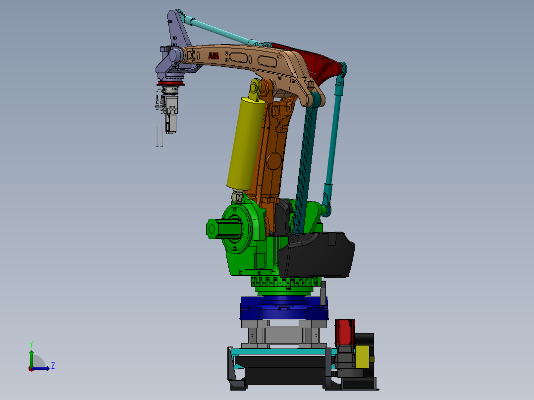 ABB_760应用EOAT机械夹手3D模型图纸 Solidworks设计左视图
