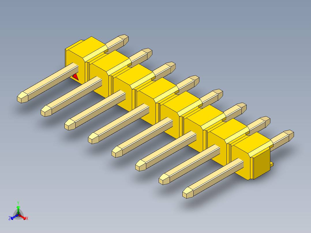 彩色公头100mil（2.54mm）系列-DS1021_yellow_1x08p_100mil_Type1_rev1.0