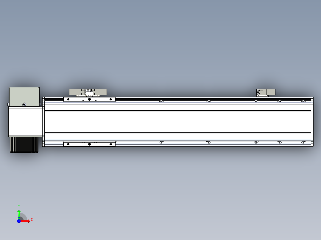 同步带滑台-半封闭B10H-L45-S350-RD-P40-D3前视图
