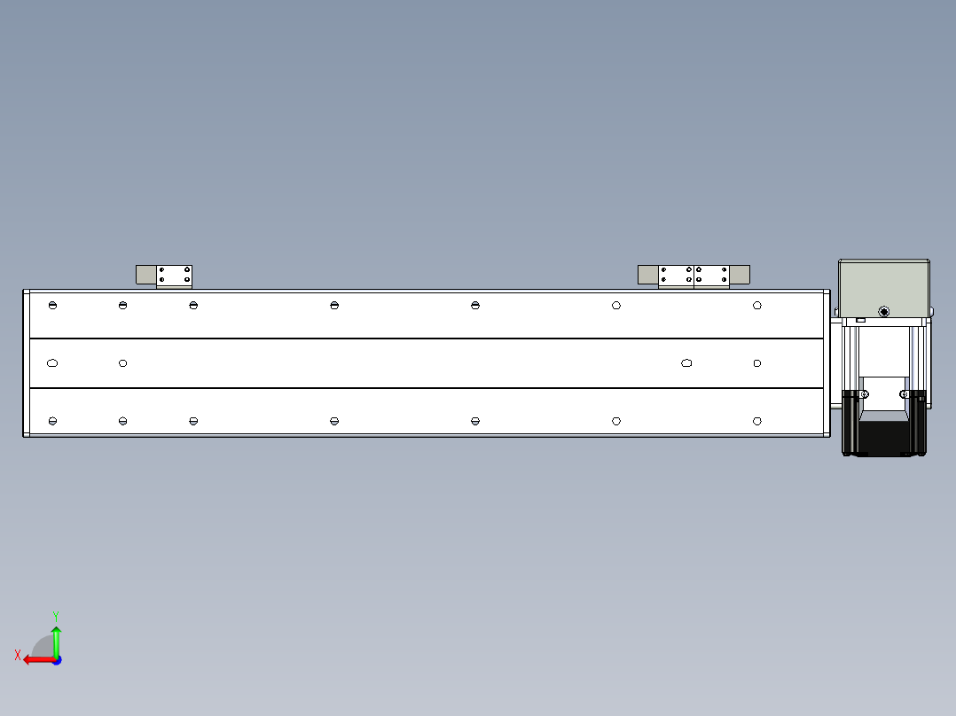 同步带滑台-半封闭B10H-L45-S350-RD-P40-D3后视图
