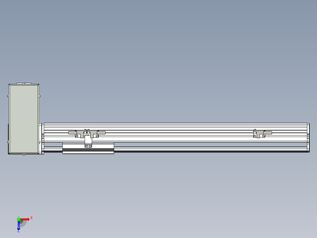同步带滑台-半封闭B10H-L45-S350-RD-P40-D3俯视图