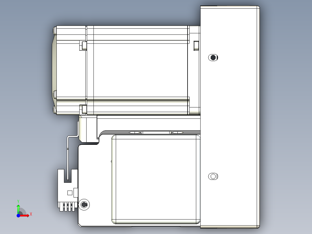 同步带全封闭直线模组TPA-HCB-105D-90-L950-RU-Y-P20-N3前视图