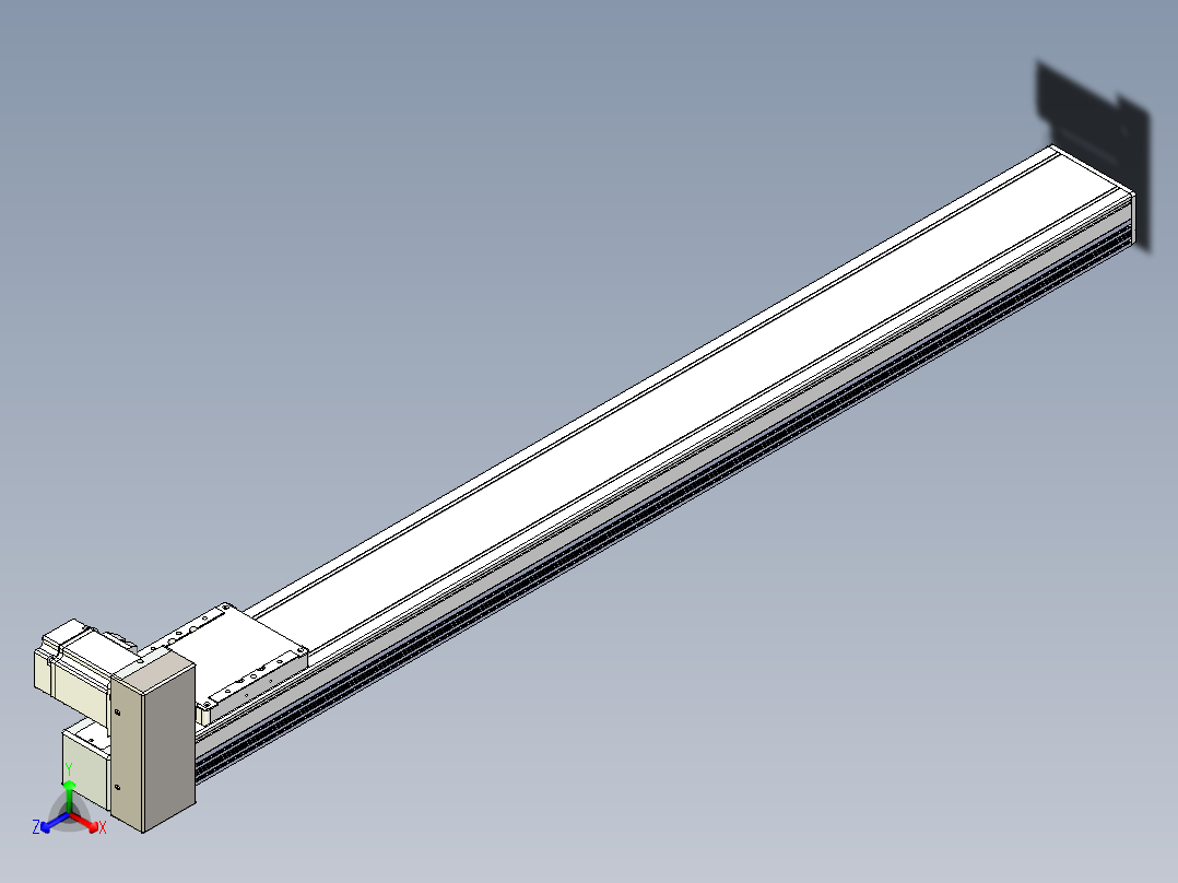同步带全封闭直线模组TPA-HCB-105D-90-L950-RU-Y-P20-N3正等轴测图