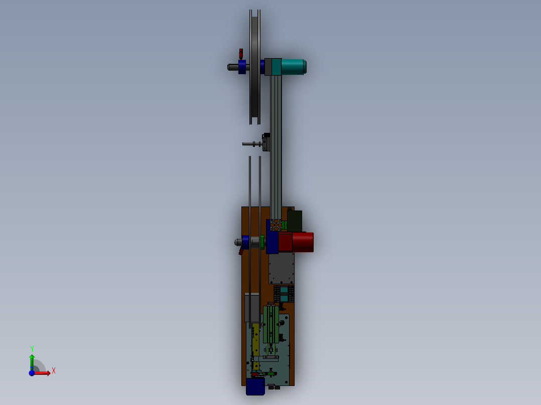 裁切机加收纸带前视图