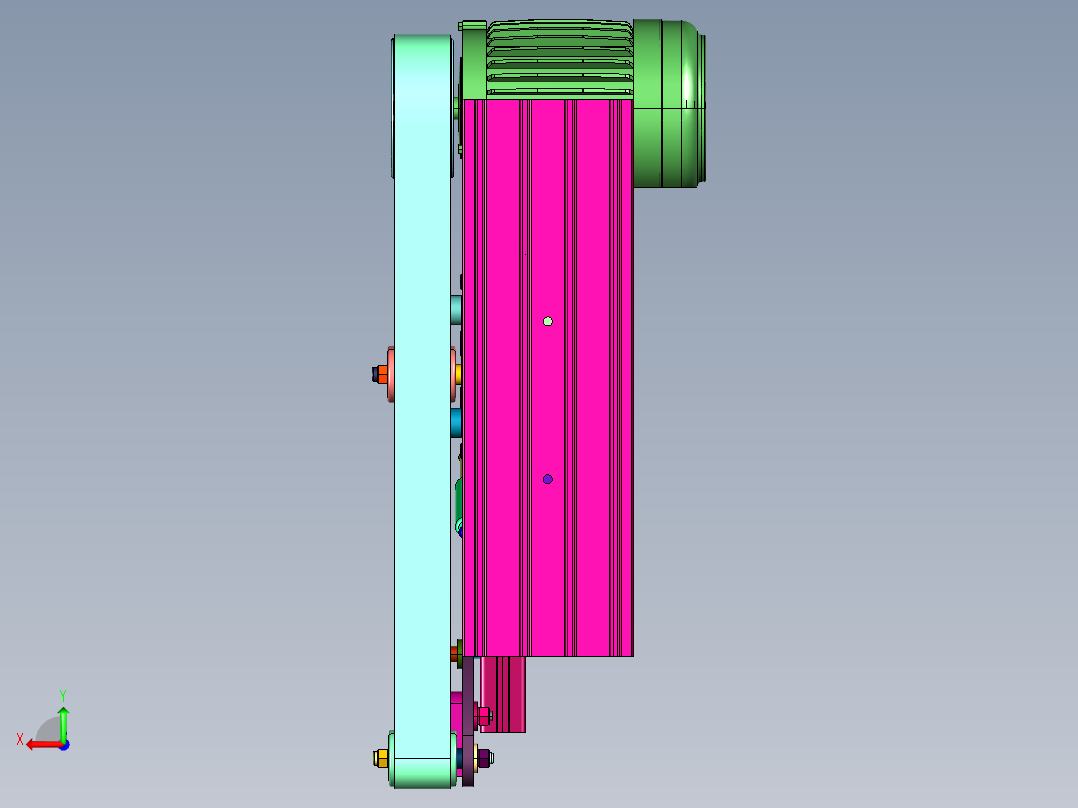 旋转式砂带磨床机构后视图