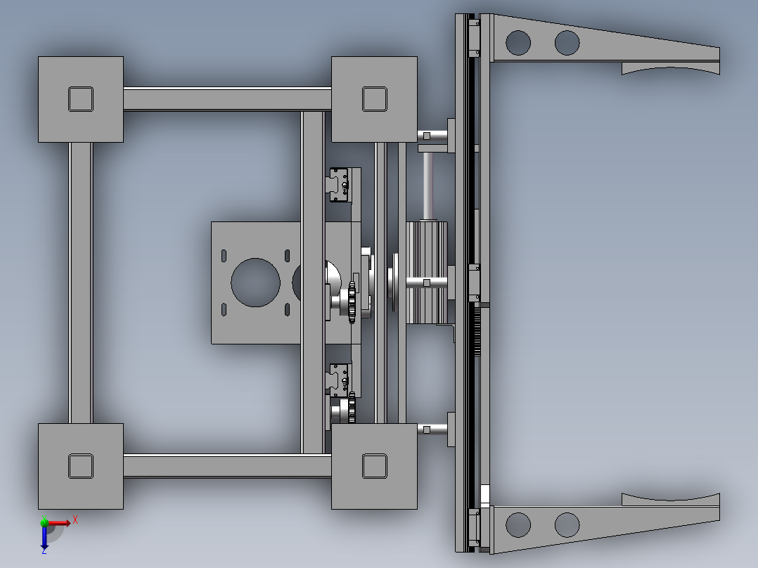 夹抱翻转移载机俯视图