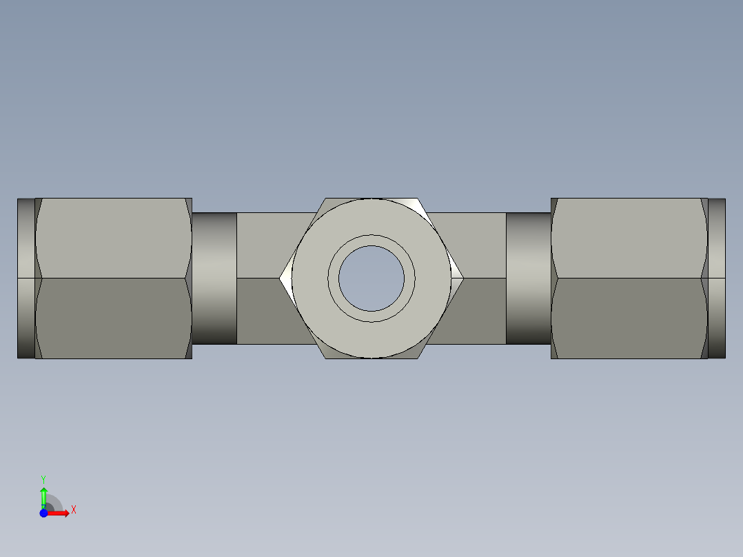 卡套式工业通用硬管接头6_kbu-s前视图