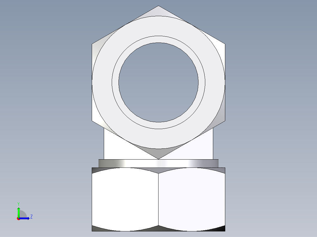 卡套式工业通用硬管接头EO_Union_tee_T35L71左视图