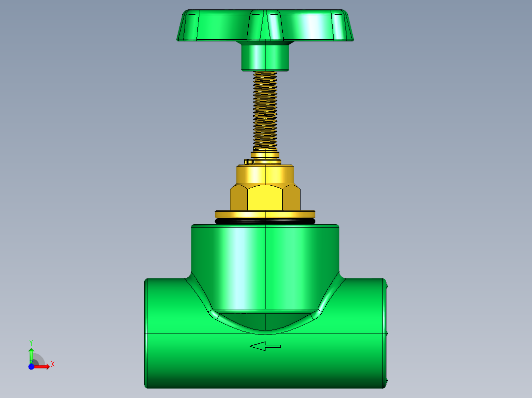 管件接头、螺纹接头、三通(80)前视图