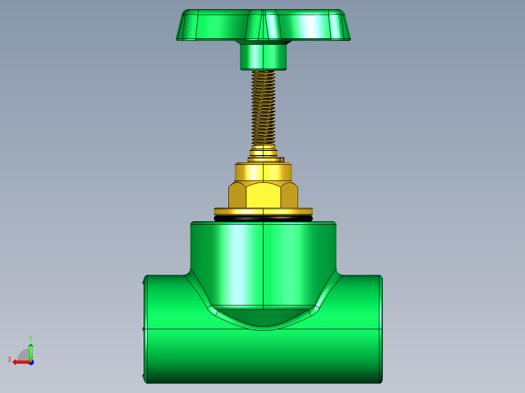 管件接头、螺纹接头、三通(80)后视图