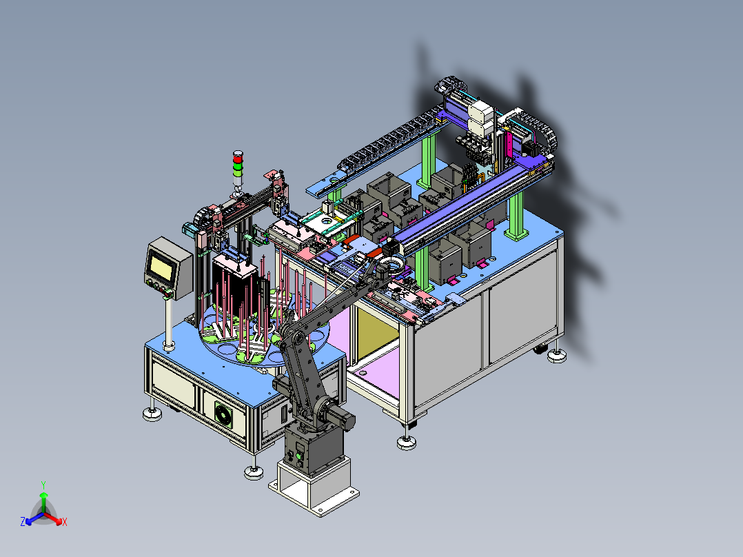螺柱上料铆压step正等轴测图