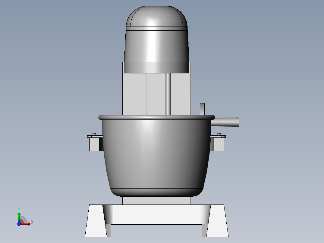 立式打蛋器三维SW模型前视图