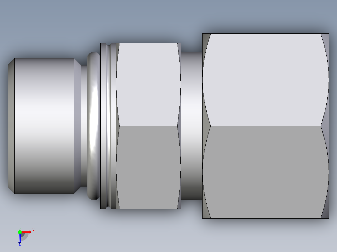 卡套式工业通用硬管接头EO_Male_Stud_connector_GEO16SMCF俯视图