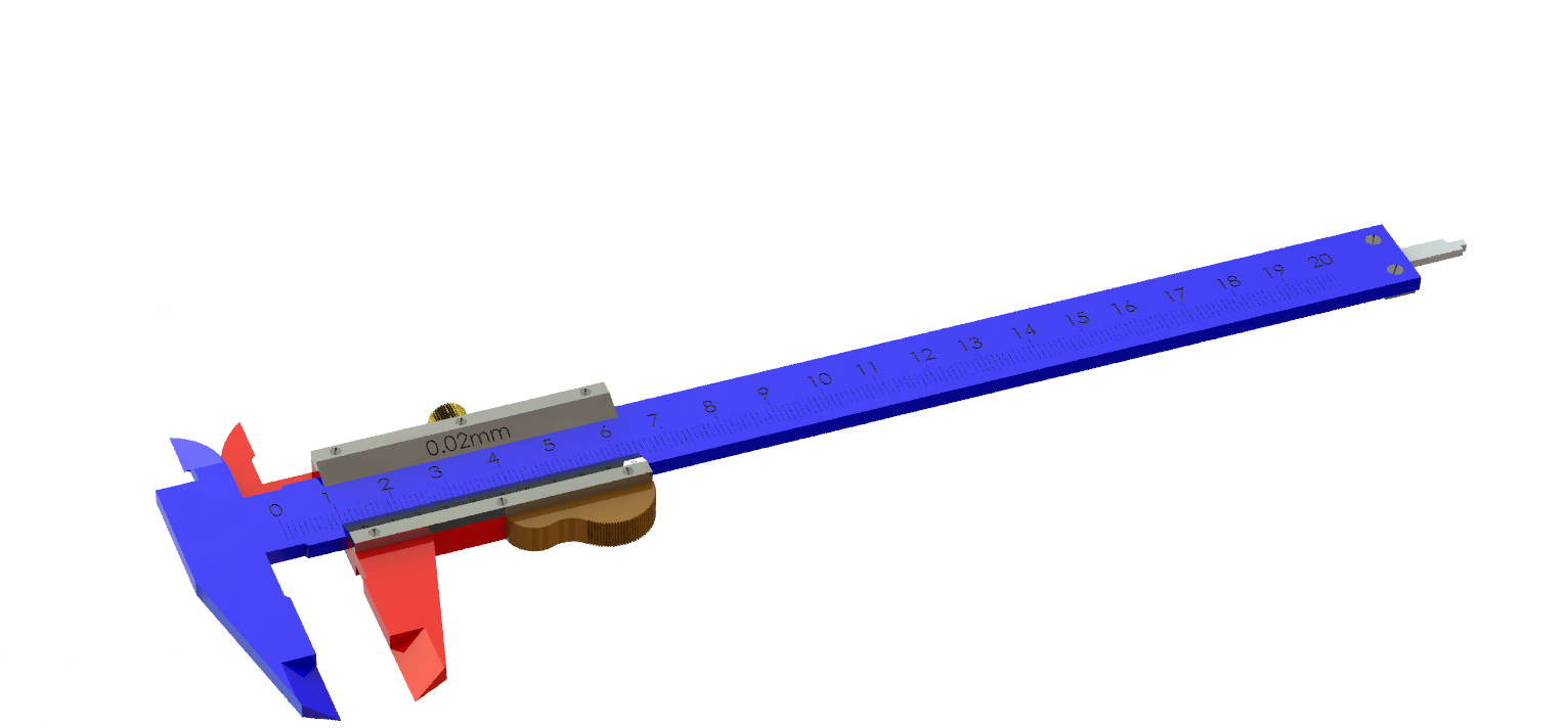 精度0.02mm卡尺模型
