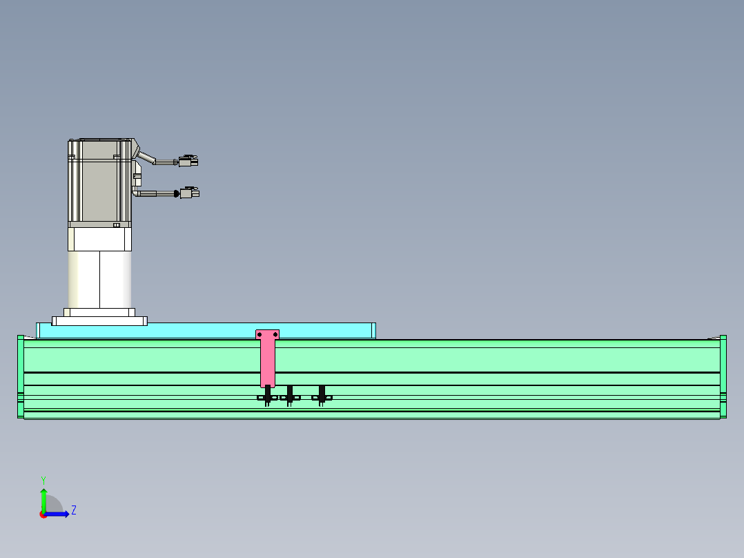 东锦齿条传动DH270G-L167-S400-BU-减速机+750W左视图