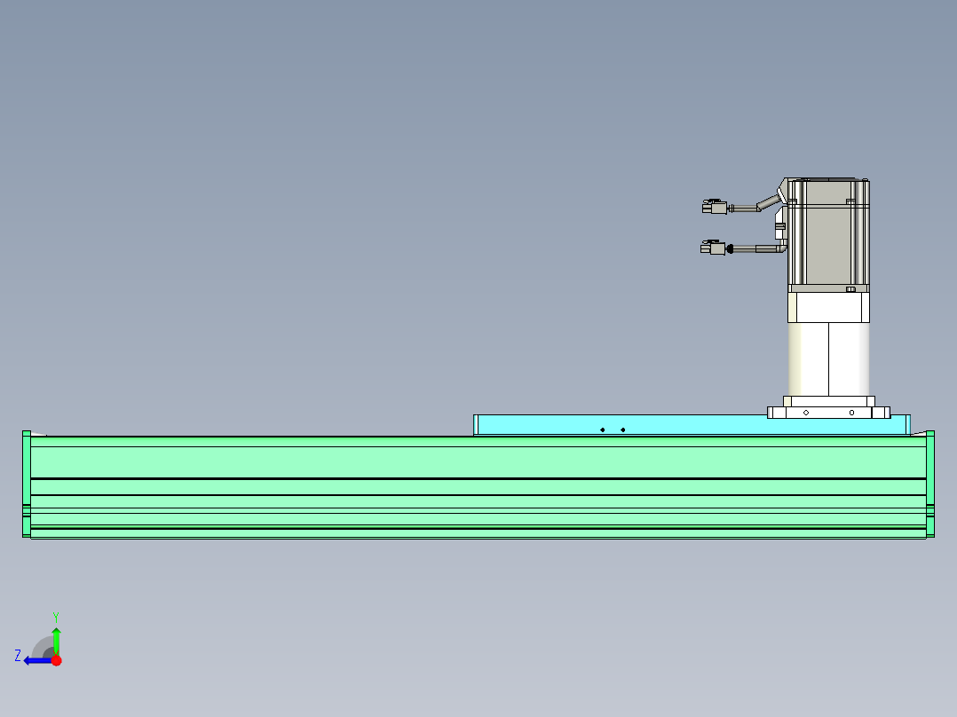 东锦齿条传动DH270G-L167-S400-BU-减速机+750W右视图
