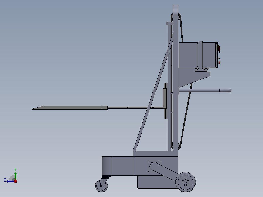 升降叉车模型右视图