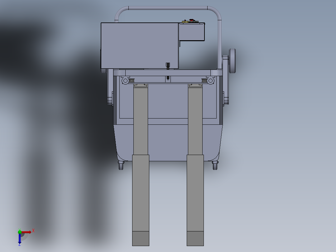 升降叉车模型俯视图