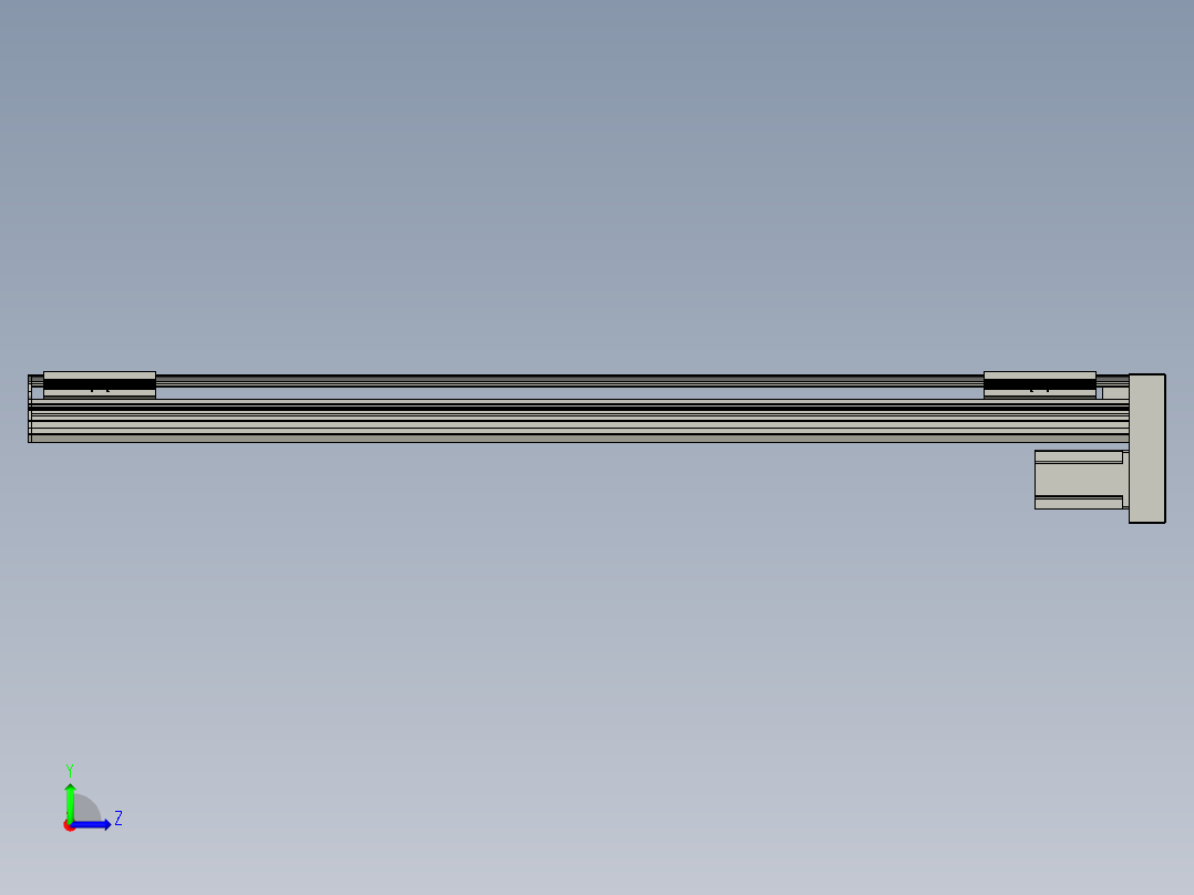 直线模组LHA170-S1250-D设计图纸左视图