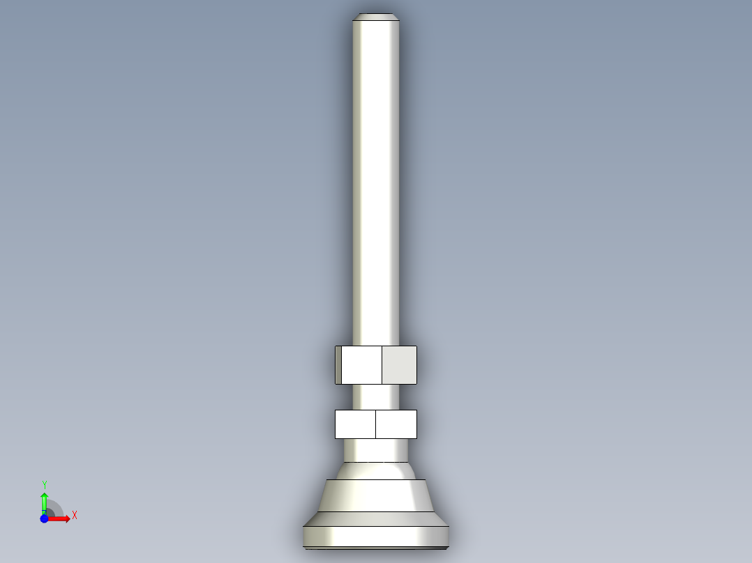 水平調整腳座(SUS製)LSA25-SUS-3D多系列多零件图纸模型前视图