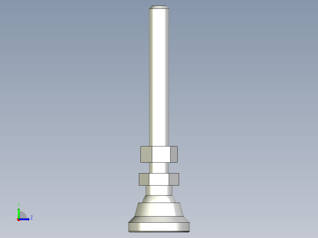 水平調整腳座(SUS製)LSA25-SUS-3D多系列多零件图纸模型左视图