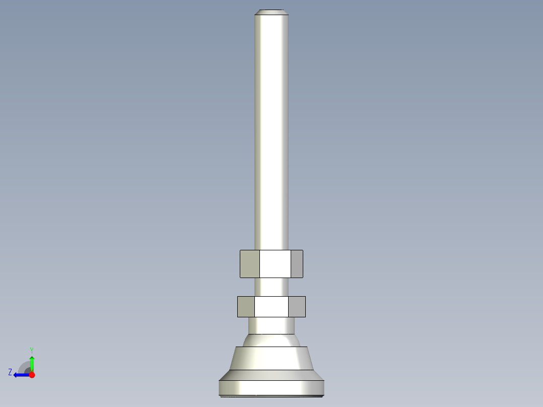 水平調整腳座(SUS製)LSA25-SUS-3D多系列多零件图纸模型右视图