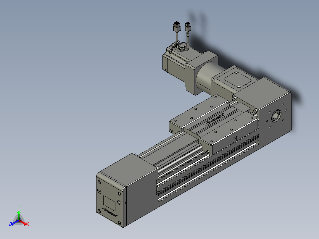 威洛博直线电机模组EB10-L224-S150-L-ZP75-MS3-5K正等轴测图