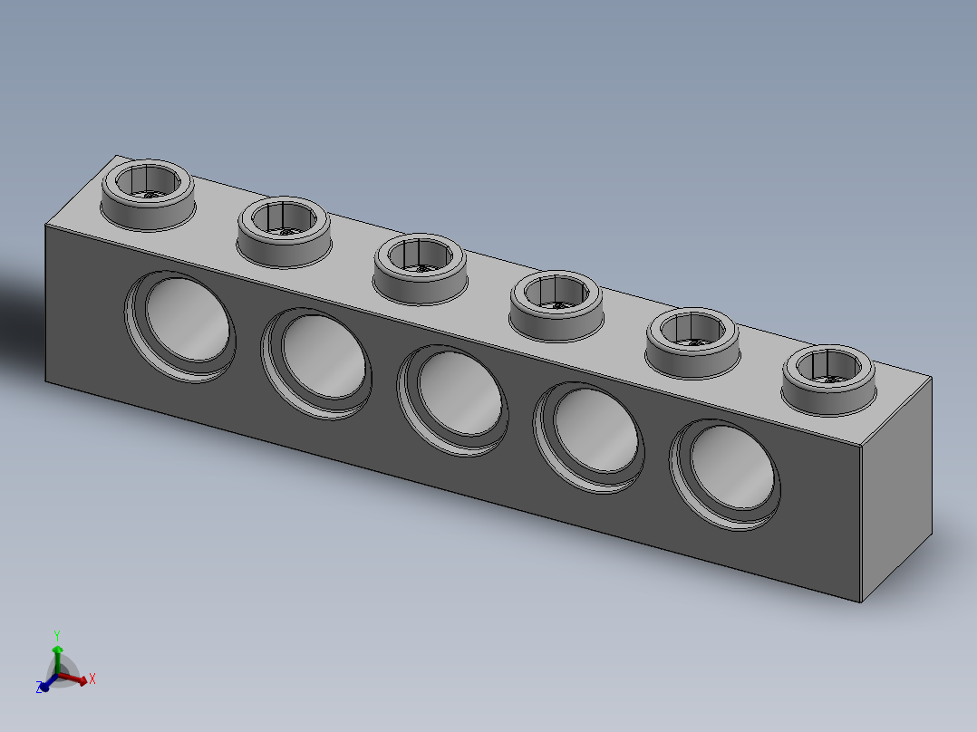 乐高机械组积木（横梁）-389401 White Technic Brick 1 x 6 with Holes