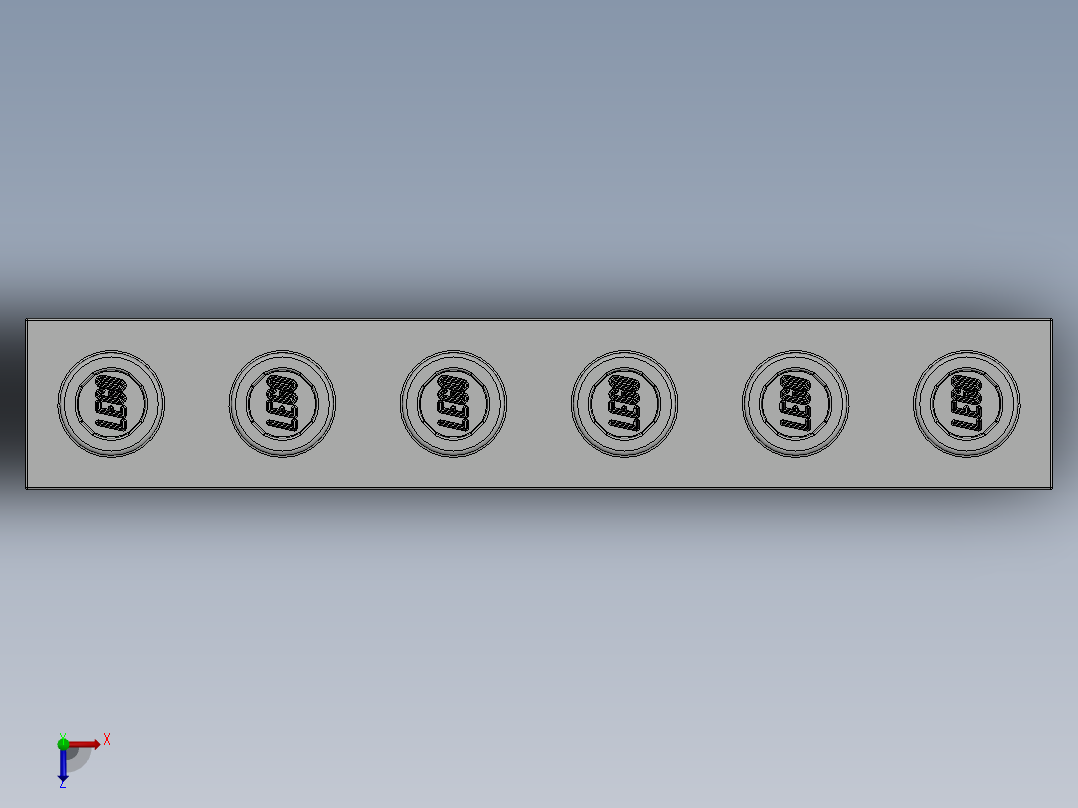 乐高机械组积木（横梁）-389401 White Technic Brick 1 x 6 with Holes俯视图