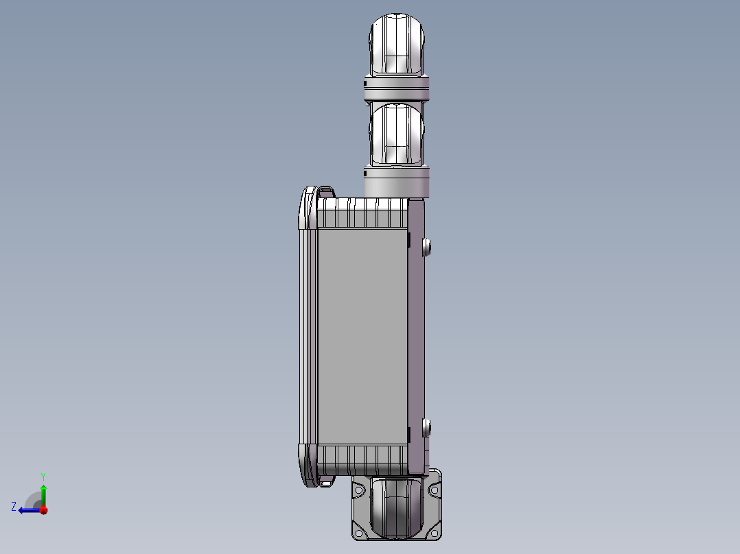 向下垂直墙座+转角+转角+中间连接器+90度箱体连接器+控制箱右视图