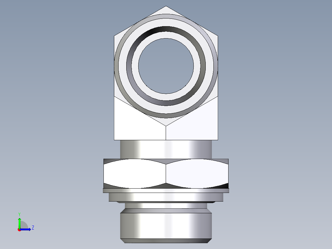卡套式工业通用硬管接头EO_Adjustable_locknut_branch_tee_TEE20SROMDCF左视图