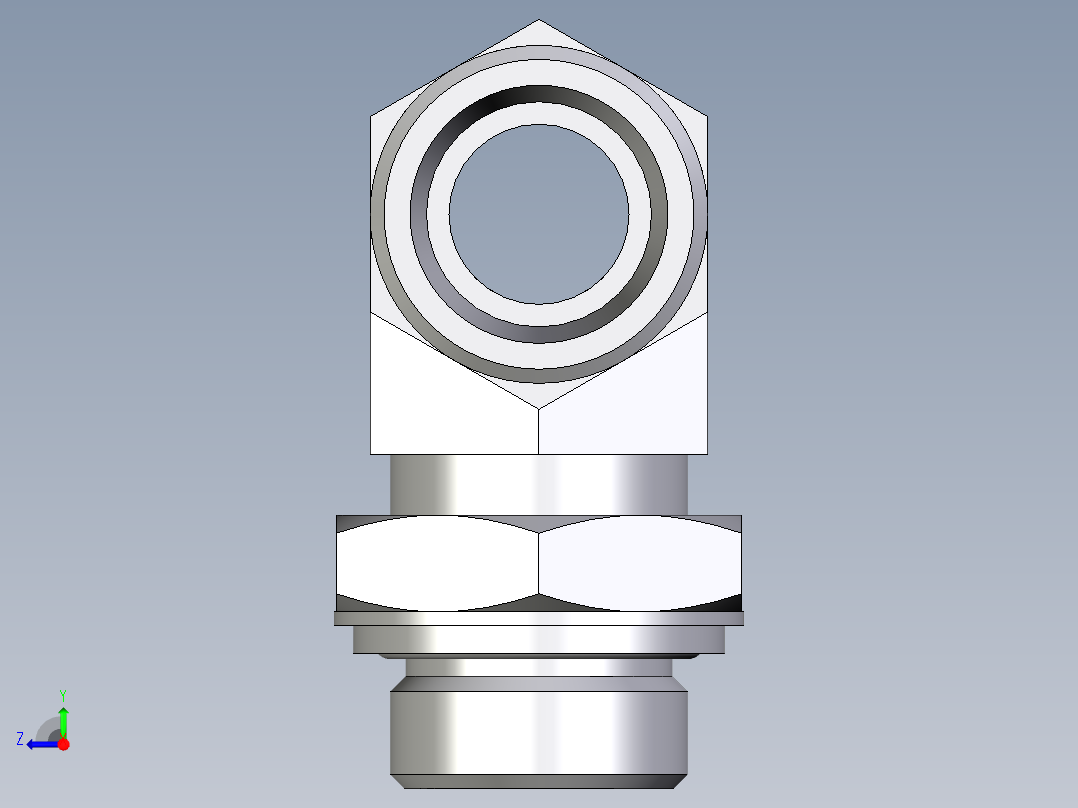 卡套式工业通用硬管接头EO_Adjustable_locknut_branch_tee_TEE20SROMDCF右视图