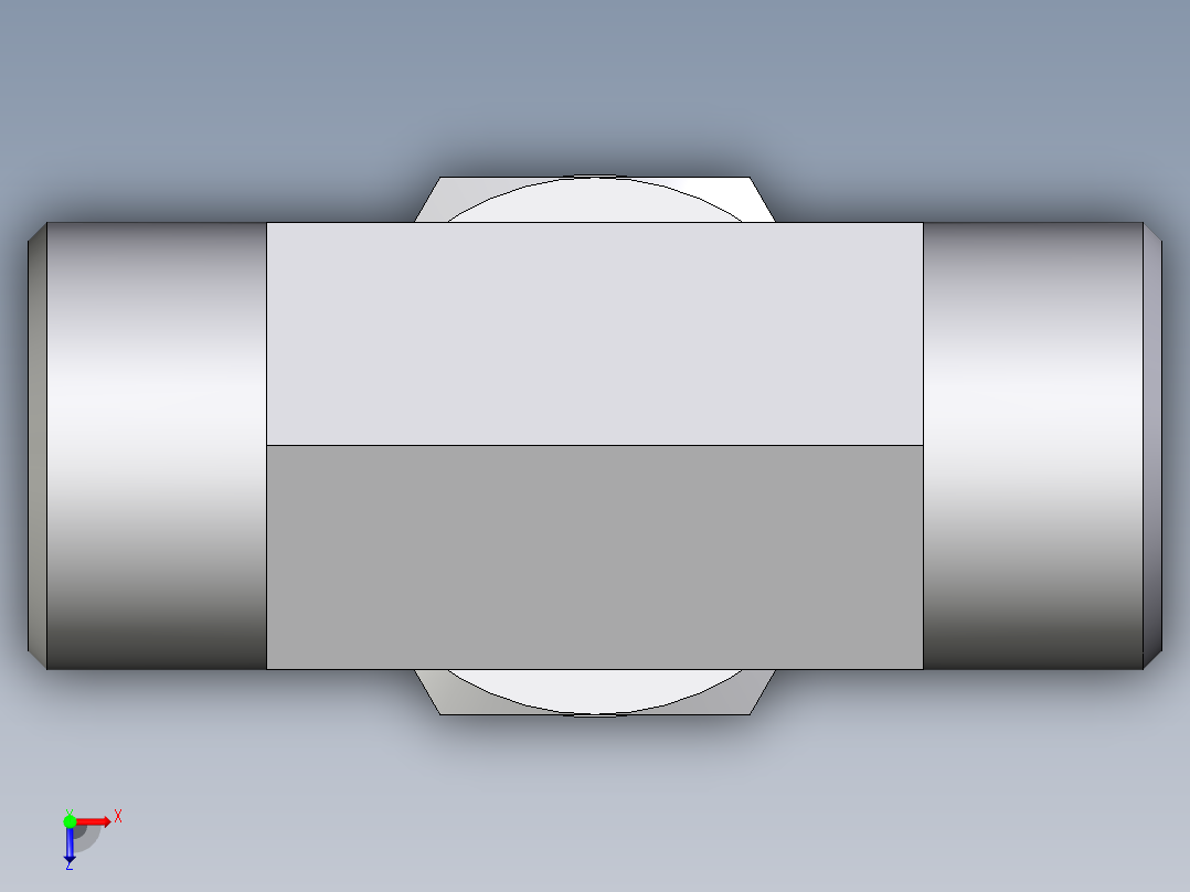 卡套式工业通用硬管接头EO_Adjustable_locknut_branch_tee_TEE20SROMDCF俯视图