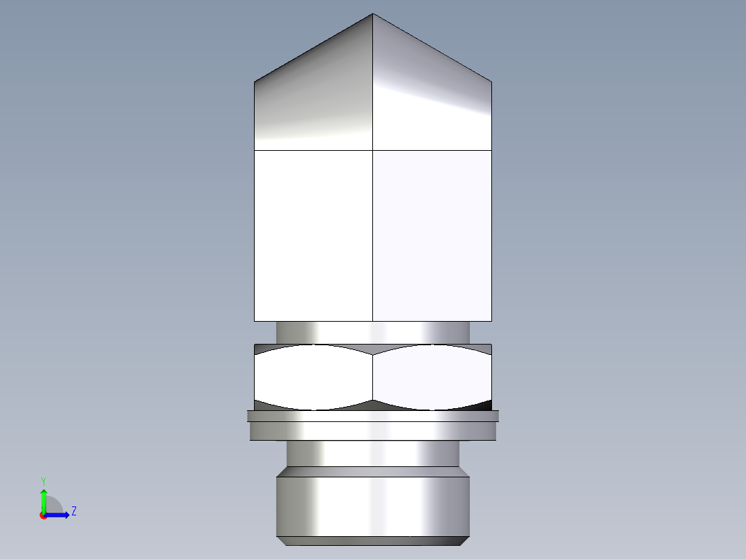 卡套式工业通用硬管接头EO_Adjustable_Locknut_elbow_WEE18LMOMDCF左视图