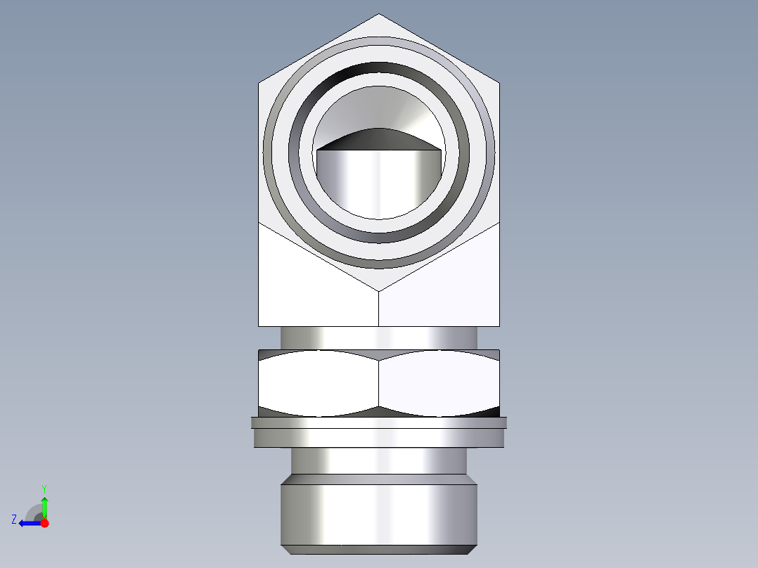 卡套式工业通用硬管接头EO_Adjustable_Locknut_elbow_WEE18LMOMDCF右视图