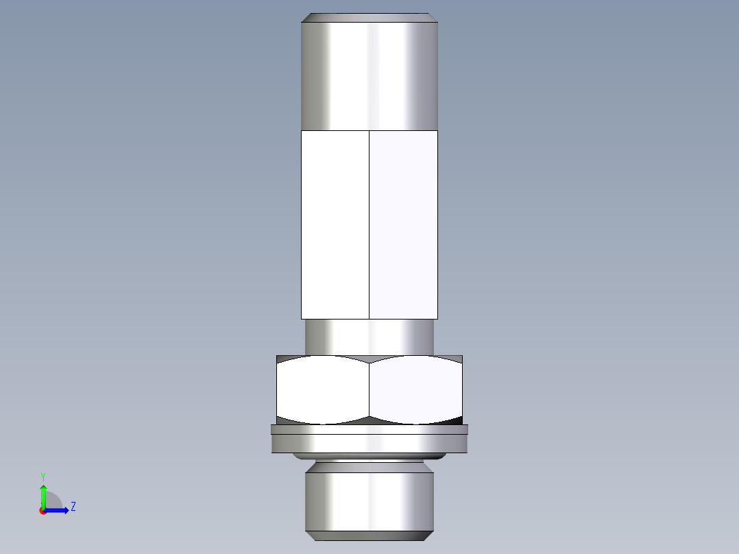 卡套式工业通用硬管接头EO_Adjustable_locknut_run_tee_LEE06SROMDCF左视图