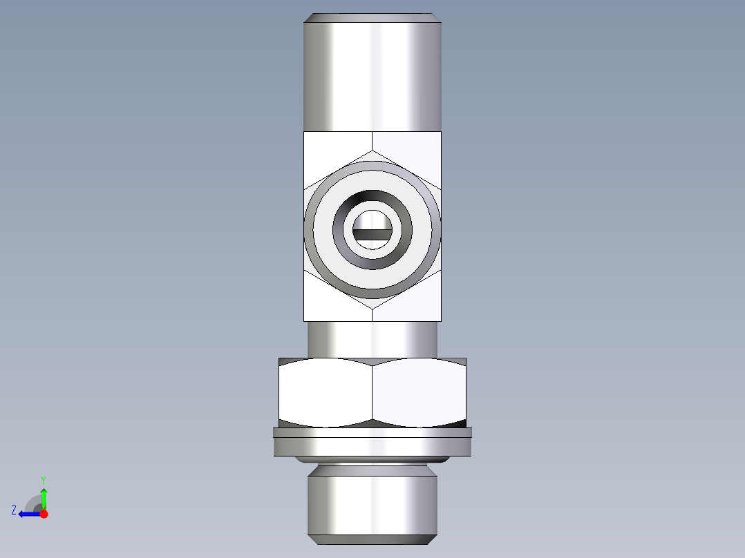 卡套式工业通用硬管接头EO_Adjustable_locknut_run_tee_LEE06SROMDCF右视图