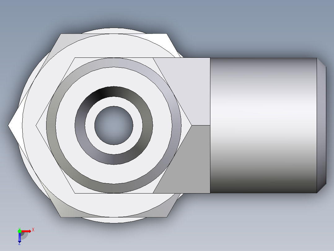 卡套式工业通用硬管接头EO_Adjustable_locknut_run_tee_LEE06SROMDCF俯视图