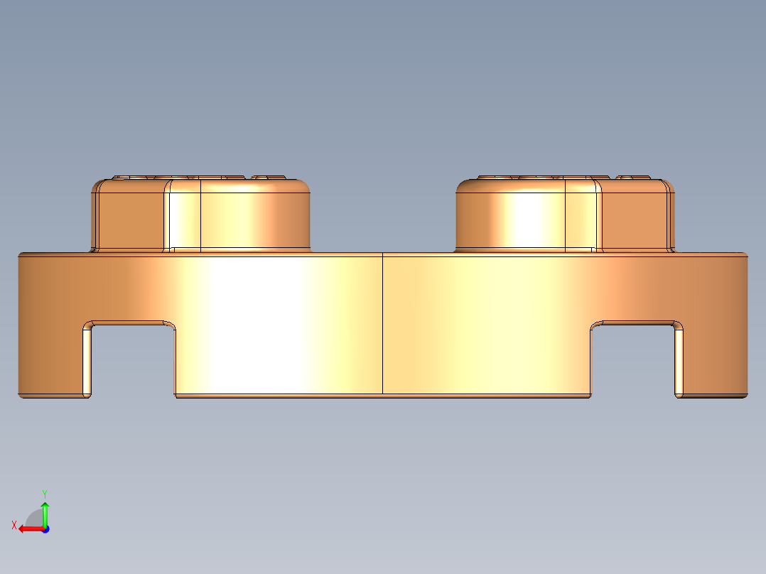 乐高零件 4032 板 2 x 2 圆形-4032 Medium Orange Plate 2 x 2 Round.STEP后视图
