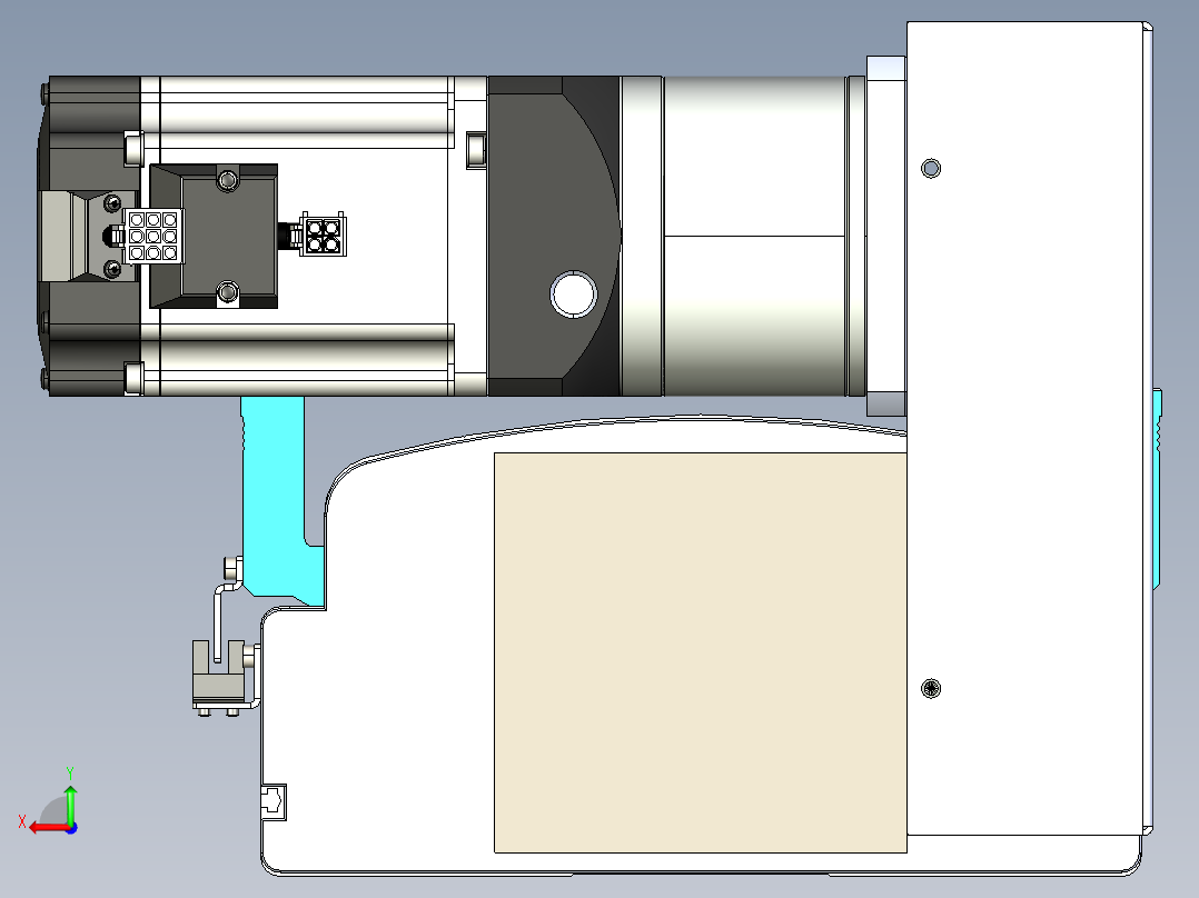 同步带滑台-半封闭B22H-L100-C-S550-LU-P75-D3-N5后视图