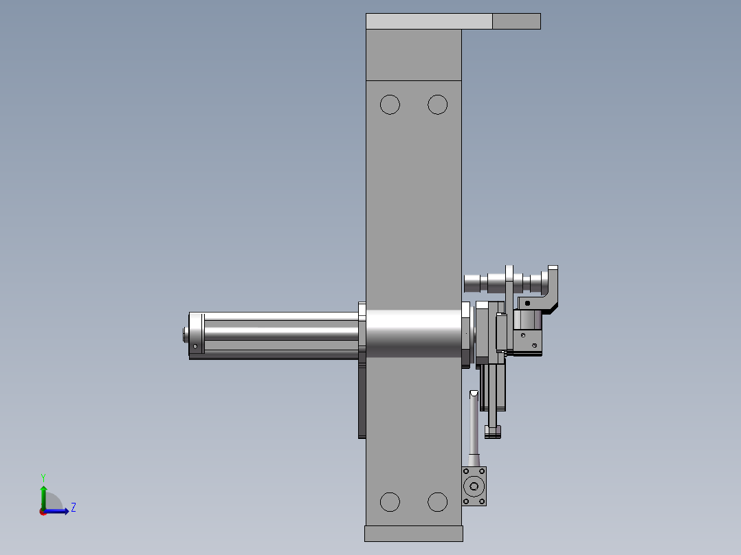 工业机器人法兰端安装设备左视图