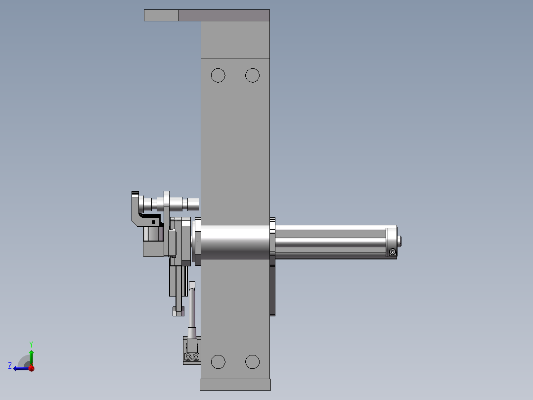 工业机器人法兰端安装设备右视图
