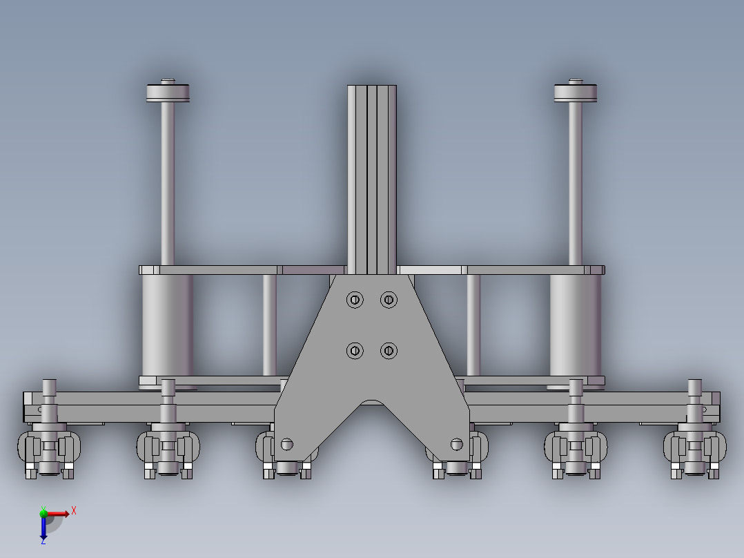 工业机器人法兰端安装设备俯视图