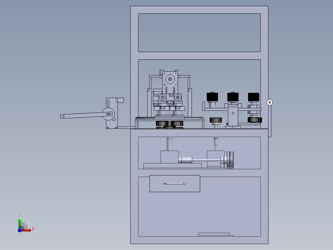 冲气式打孔机（sw18可编辑+工程图）前视图