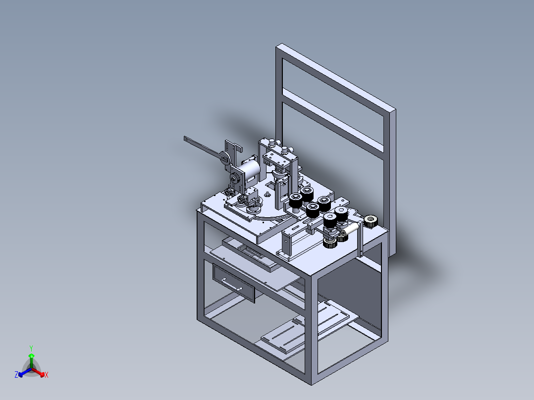 冲气式打孔机（sw18可编辑+工程图）正等轴测图
