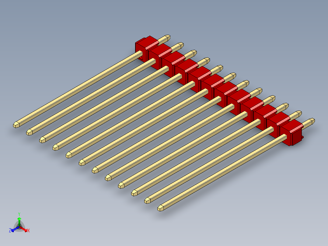 彩色公头100mil（2.54mm）系列-DS1021_red_1x12p_100mil_Type43_rev1.0