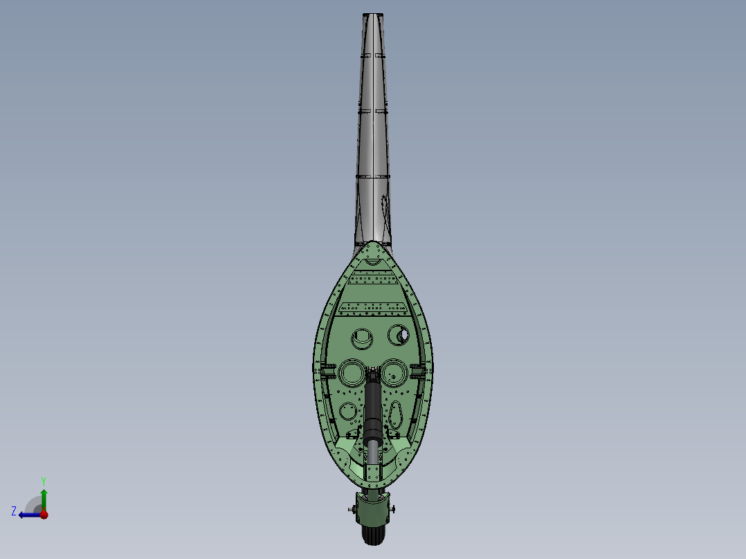 宽弦舵组件右视图