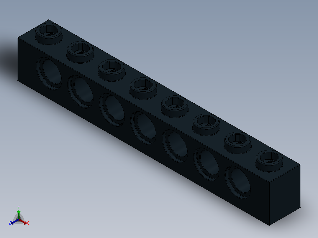 乐高机械组积木（横梁）-370226 Black Technic Brick 1 x 8 with Holes