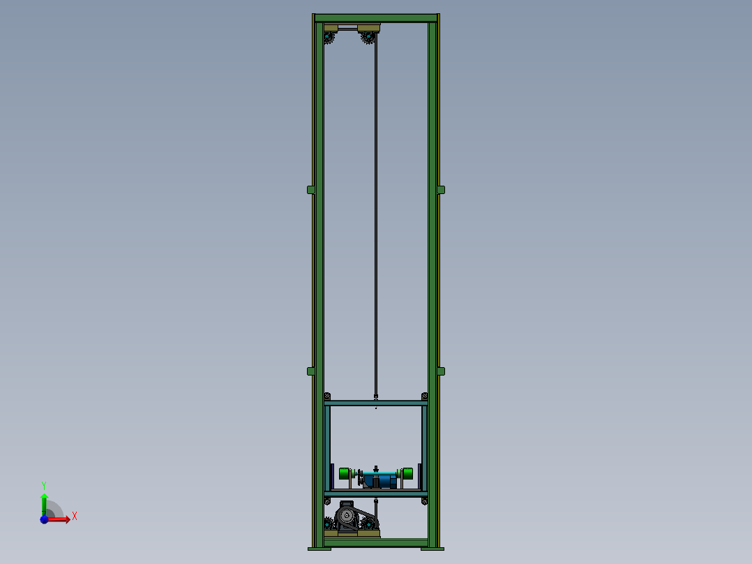 提升机三维模型前视图